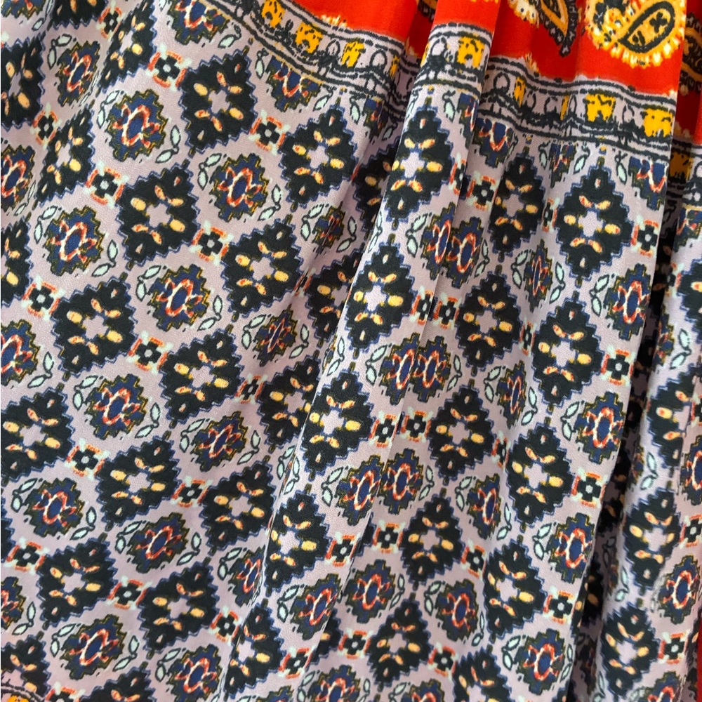 NWOT Free People Positano Floral Boho Blouse Orange Blue S - Picture 8 of 11